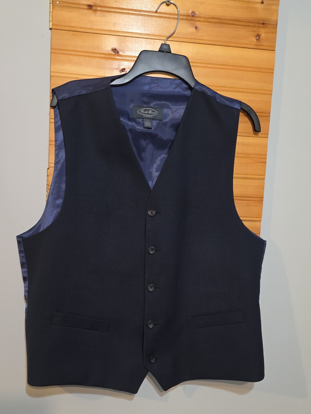 Pronto Uomo Platinum Men's Wool Dress Vest Size XL Navy